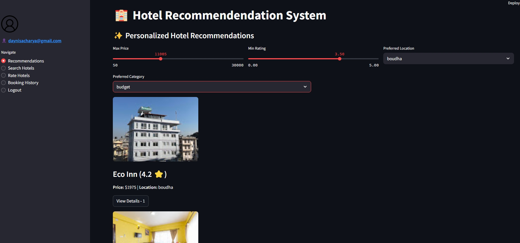 hotel recommendation